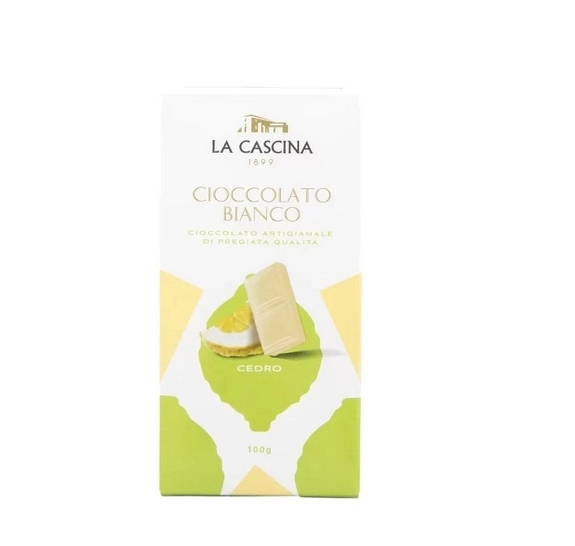 Tableta Artizanala de Ciocolata Alba cu Cedru La Cascina 100G